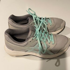 Women’s ASICS everyday comfort amplifoam sneakers-teal and gray